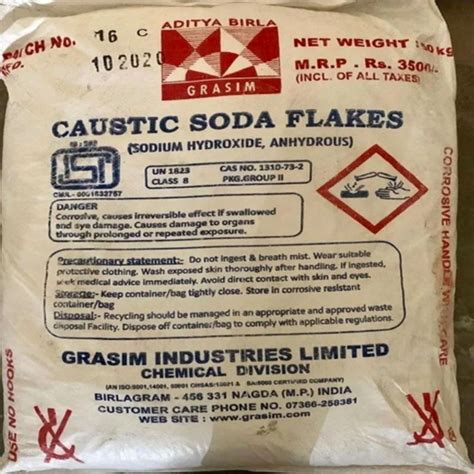 Industrial Grade Sodium Hydroxide Caustic Soda Flakes Naoh Kg Bag