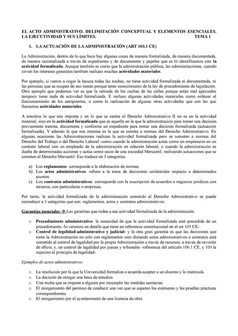 Apuntes De Admin Ii El Acto Administrativo Delimitaci N Conceptual Y