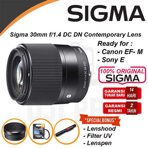 Jual Lensa Sigma 30mm F14 Dc Dn For Canon Ef M Sony E Mount Resmi