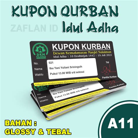 Jual Kupon Pengambilan Daging Kurban Idul Adha Custom Qurban Shopee