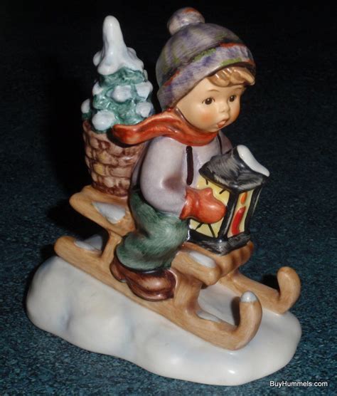 Ride Into Christmas Goebel Hummel Figurine Boy Sledding With