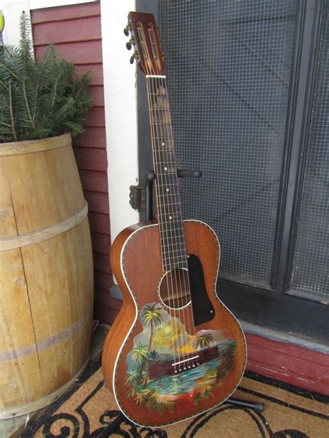 C1930 Stromberg Voisinet Hawaiian Decal Parlor Guitar