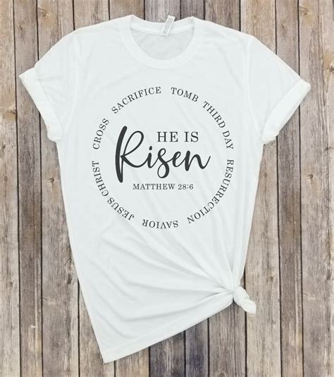 He Is Risen Shirt Easter Shirt Christian Shirt For Women Etsy