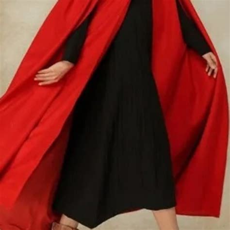 Unbranded Jackets And Coats Autumn Red Winter Gothic Trendy Halloween Maxi Hooded Wool Cloak