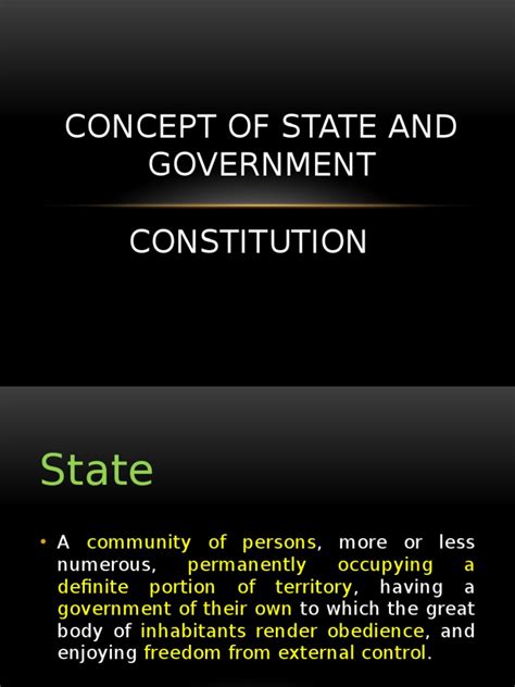 Lecture 1 Concept Of State And Government Pdf Sovereign State