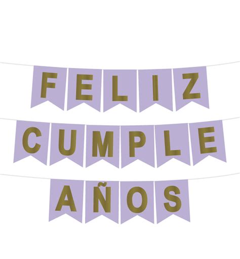 BANDERÍN FELIZ CUMPLEAÑOS LILA