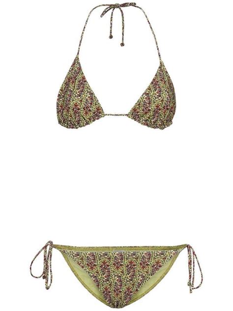 Buy Etro Printed Lycra Bikini Set Multi Green At Off Editorialist