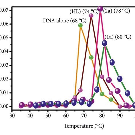 Derivative Melting Curve For Dna Thermal Denaturation At Nm In The