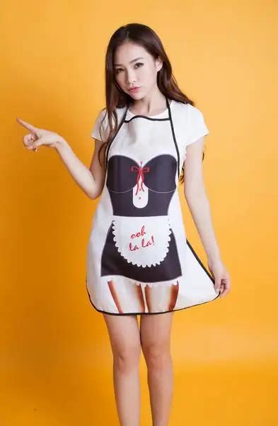 2015 Hot Korean Female Chef In The Kitchen Cooking Aprons Funny Sexy Maid Pattern Personalized