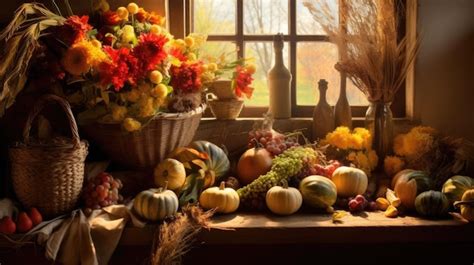 Premium AI Image | Autumn Fall Harvest Festival harvest home ...