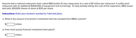 Solved Assume That A National Restaurant Chain Called BBQ Chegg