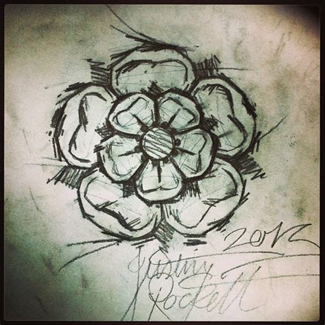 Justin Rockétt — Scratchy Yorkshire rose. #tattoodesign #leeds...