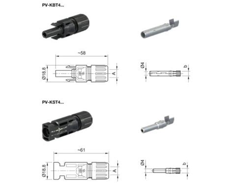 Staubli Solar Mc Set Female Pv Kbt Ii Ur En Male Conector Pv Kst