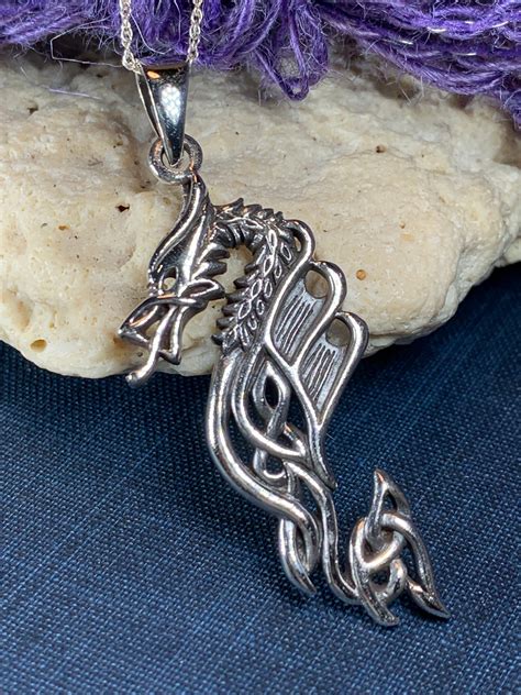 Dragon Necklace, Celtic Jewelry, Irish Jewelry, Celtic Knot Necklace ...