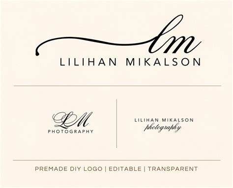 Minimalist Name Logo Design Photography Custom Logo Design - Etsy