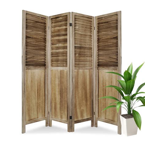 Hofitlead Panel Wood Room Divider Ft Tall Folding Privacy Screen