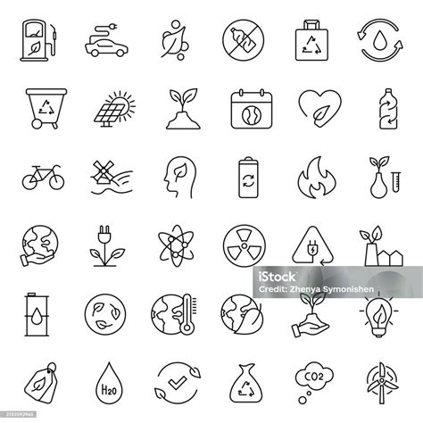 Ecology Icon Set Environment Linear Icons Set Stock Illustration Download Image Now