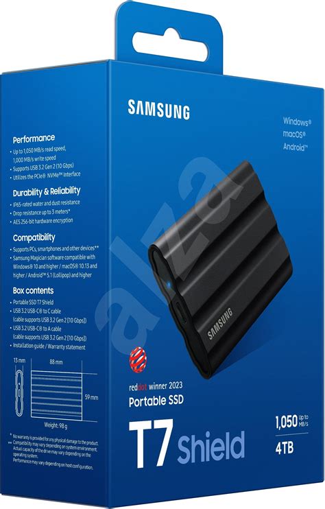 Samsung Portable Ssd T7 Shield 4 Tb čierny Za 299 90 € Externý Disk Alza Sk