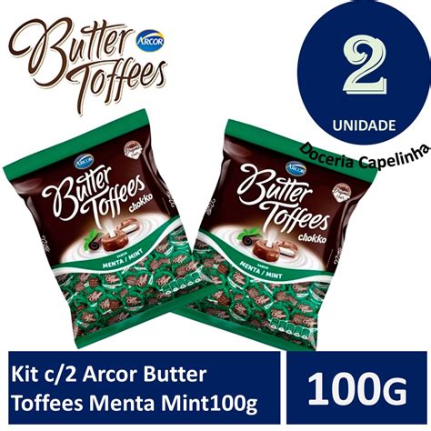 Kit C2 Arcor Butter Toffees Mento Mint 100g Shopee Brasil