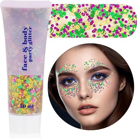 Amazon Brillantina Facial De Mardi Gras Accesorios Para El D A De