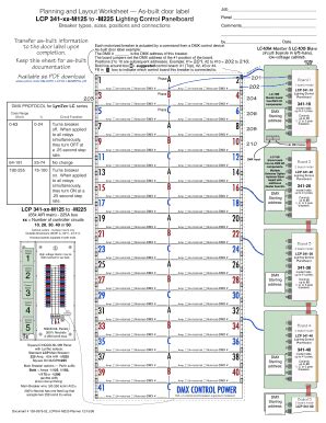 Fillable Online Planning And Layout Worksheet As Built Door Label Lcp