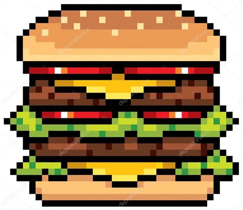 Burger Pixel Art Grid