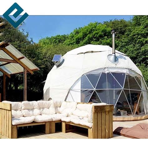 Amueblado Glamping Domo Geod Sico Con Estufa De Le A De La Casa Domo