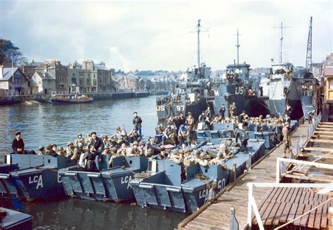 Photo British Landing Craft US Army Troops And US Coast Guard LCI L