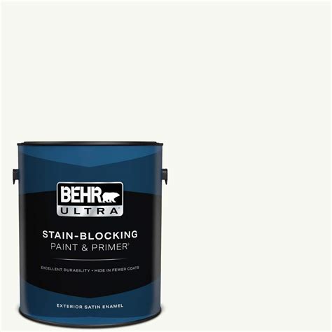 Behr Ultra Gal Ultra Pure White Satin Enamel Exterior Paint Primer