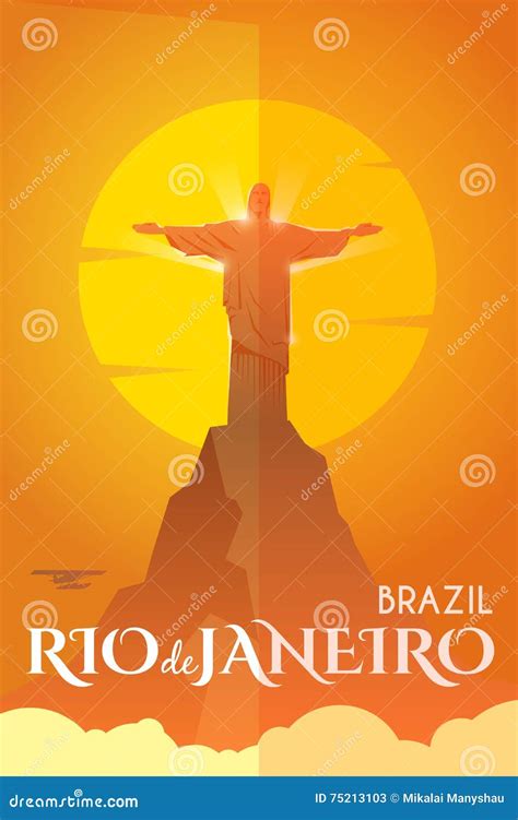 Rio De Janeiro Vector Icon On White Background Flat Vector Rio De