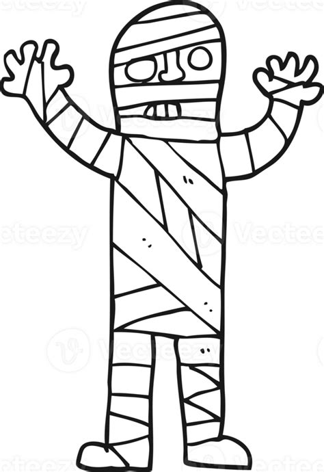 Black And White Cartoon Bandaged Mummy 36453852 Png