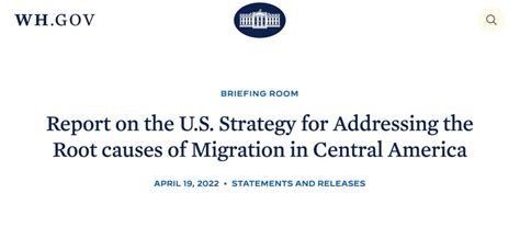 Report On The U S Strategy For Addressing The Root Causes Of Migration