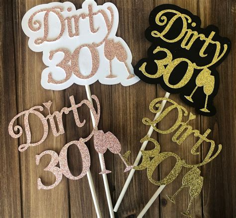 Dirty 30 Cake Topper Dirty Thirty Cake Topper 30th Birthday Etsy