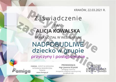 Webinar Nadpobudliwe Dziecko W Grupie Famiga