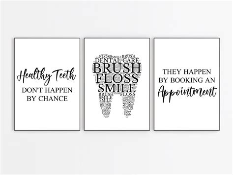 Dental Office Decor, Printable Dental Art, Dental Quotes 3PC Set, Smile ...