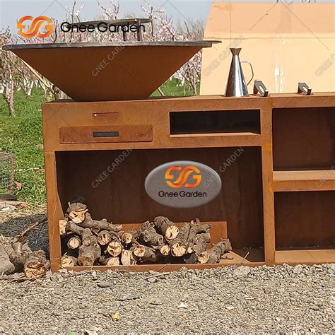 Corten Steel Fire Pit Charcoal Fire Brazier Grills For Outdoor Wood