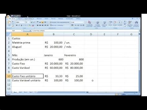 Modelo De Planilha Custos Fixos