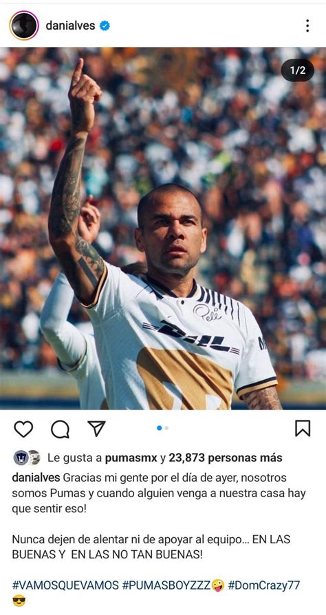 Pumas En La Piel on Twitter Así de expresa Dani Alves tras la