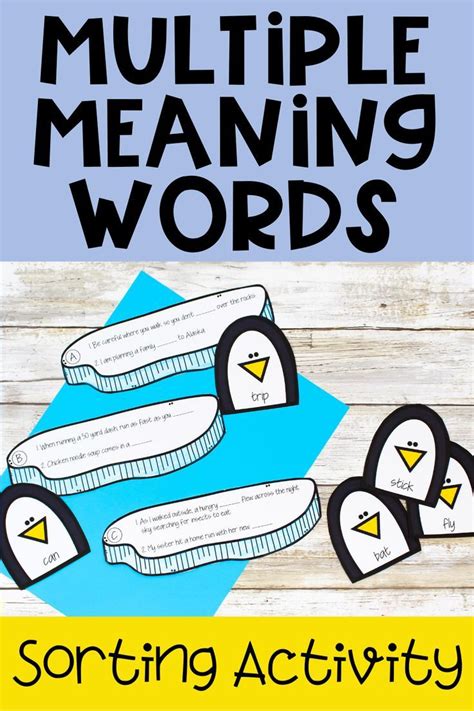 Multiple Meaning Words Activity Context Clues Multiple Meaning Words