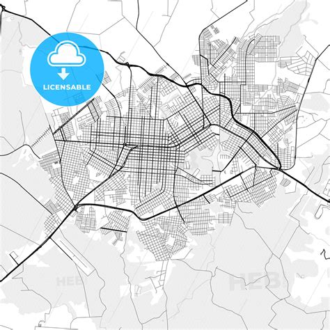 Vector PDF map of Cascavel, Brazil - HEBSTREITS