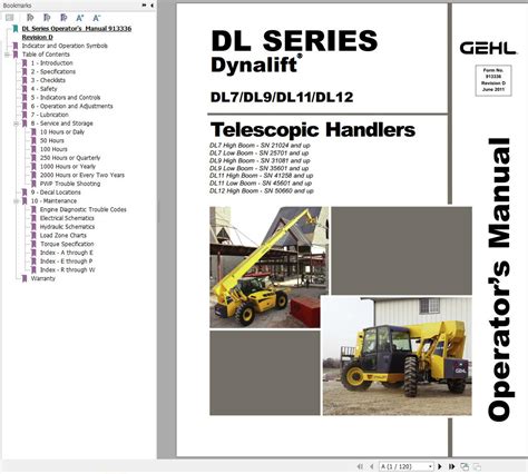 GEHL Telescopic Handlers DL Series Operators Manual 50960019D