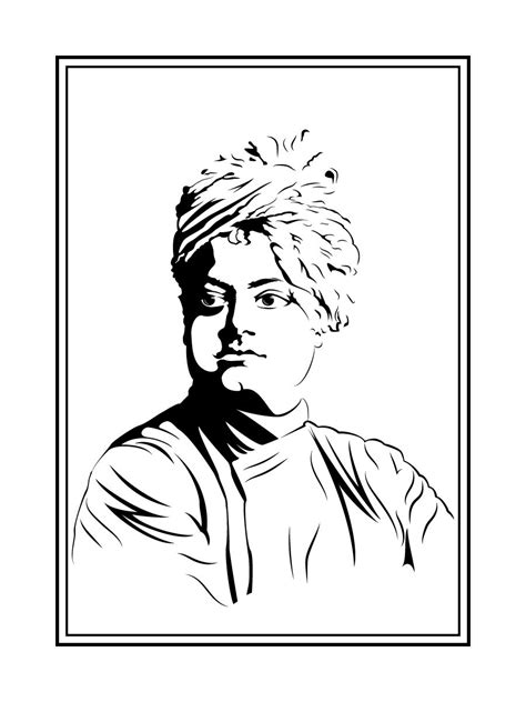 Swami Vivekananda Laminated Framed Portrait Painting (12inches x ...