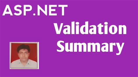 Validation Summary In Asp Net Validation Controls In Asp Net Youtube