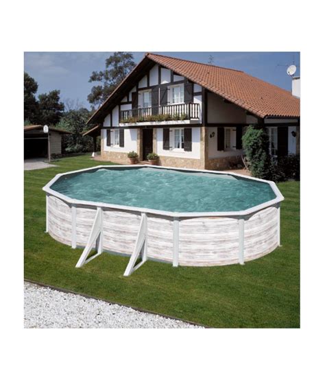 Piscine Hors Sol Acier Imitation Bois Nordique Avec Filtration Sable