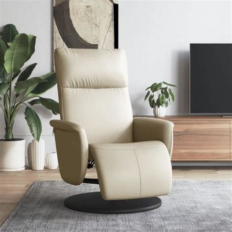 Mag Fauteuil Inclinable Avec Repose Pieds Cr Me Similicuir