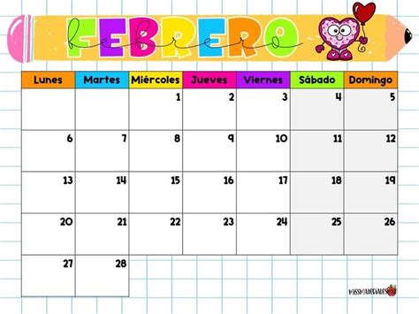 Pin de Mtra Anita en Documentación escolar Calendario para niños