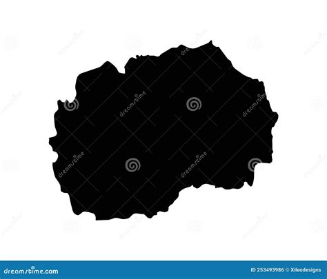 North Macedonianorth Macedonia Map North Macedonian Country Map Black