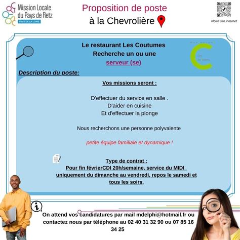 Recrutement Serveur Se Mission Locale Du Pays De Retz