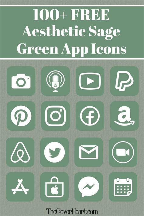 100 Free Sage Green App Icons