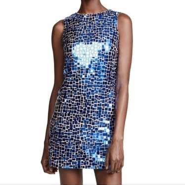 Alice Olivia Clyde Palace Blue Nude Sequin A Line Gem